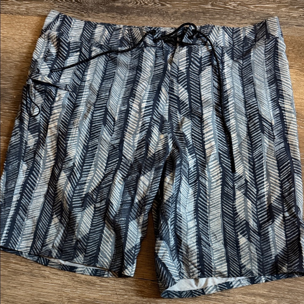 Outerknown Black And Gray Patterned Board Shorts - image 1